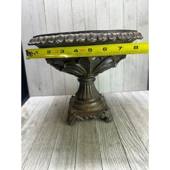 Vtg Resin Decorative Footed Bowl Classic Home Decor 9" Tall 10" Diameter Col C - Picture 8 of 10